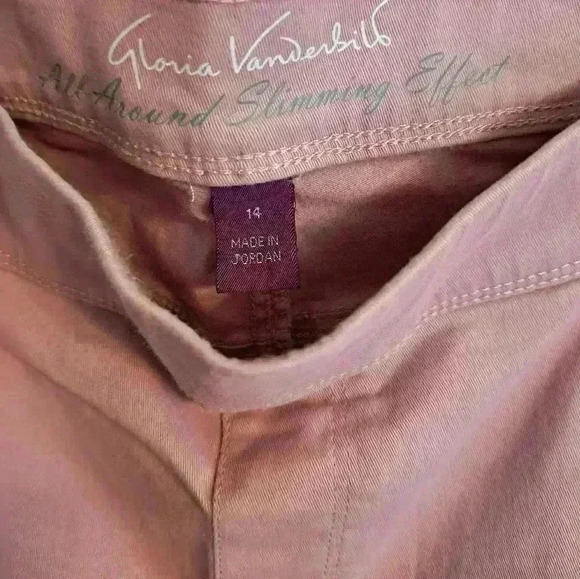  Gloria Vanderbilt All around Slimming Mauve Pink Pull On Shorts 14 Stretch - Picture 5 of 5